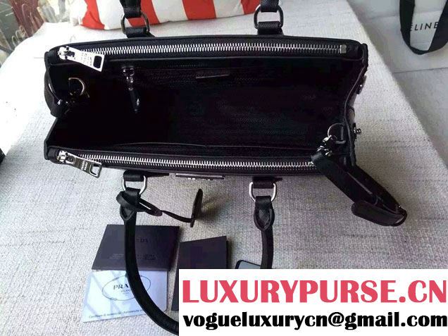 Prada Galleria Saffiano Leather Tote Bag 1BA863 Black 2016