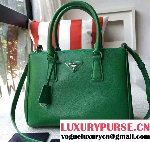 Prada Galleria Saffiano Leather Tote Bag 1BA863 Green 2016
