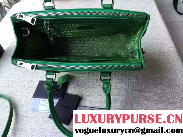 Prada Galleria Saffiano Leather Tote Bag 1BA863 Green 2016