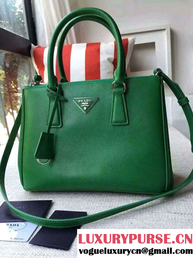 Prada Galleria Saffiano Leather Tote Bag 1BA863 Green 2016