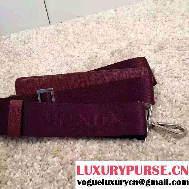Prada Saffiano Leather Briefcase 2VE891 Dark Red 2016