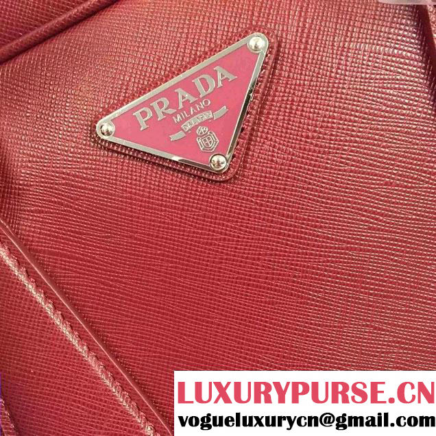 Prada Saffiano Leather Briefcase 2VE891 Dark Red 2016