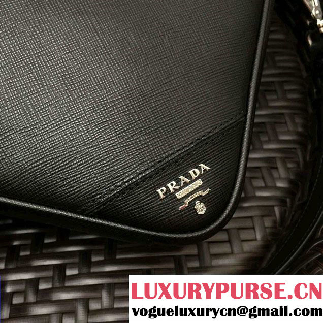 Prada Saffiano Leather Briefcase 2VE368 Black 2016