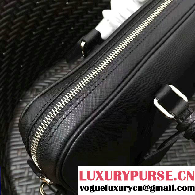 Prada Saffiano Leather Briefcase 2VE368 Black 2016