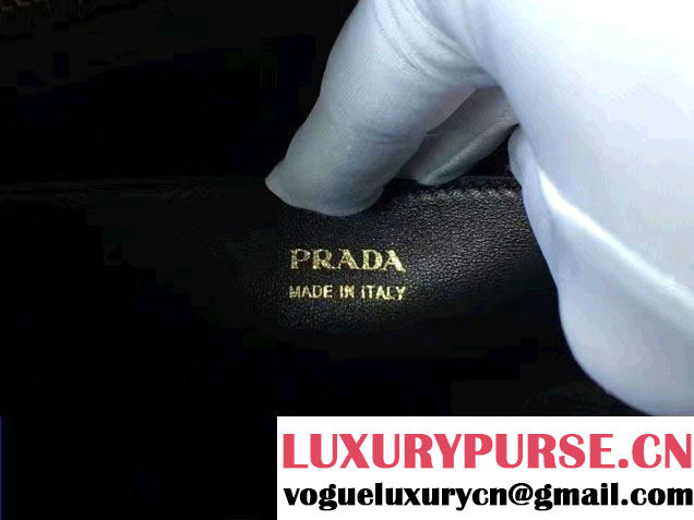 Prada Esplanade Saffiano And Calf Leather Tote Medium Bag 1BA046 Dark Blue 2017