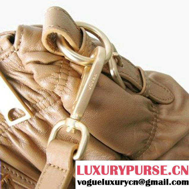 Prada Tessuto Gauffre Nappa Leather Tote Bags Brown  