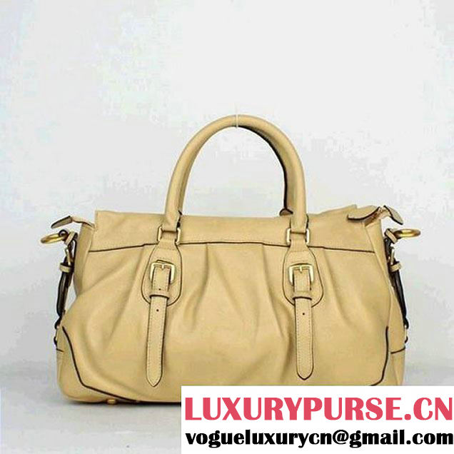 Prada Calfskin Top Handle Bag PR8803 Apricot  