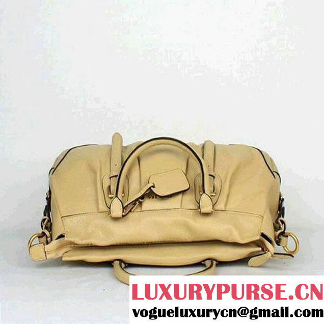 Prada Calfskin Top Handle Bag PR8803 Apricot  