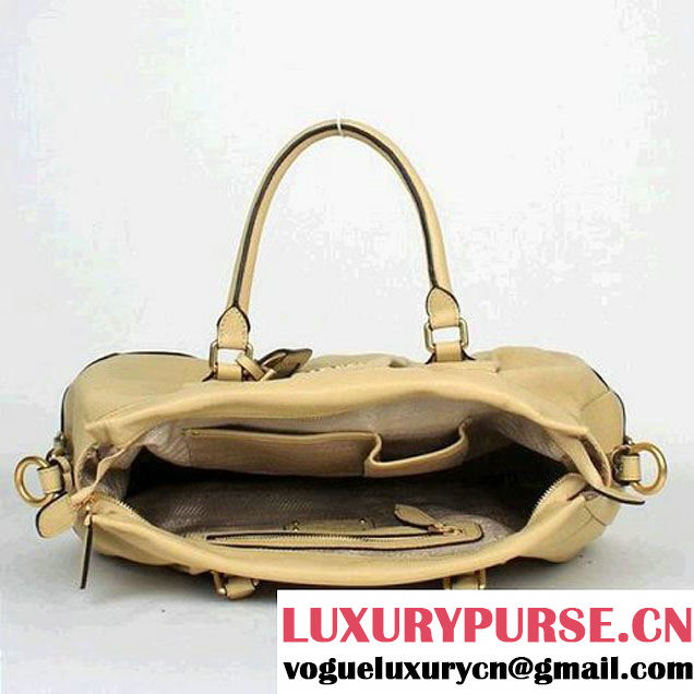 Prada Calfskin Top Handle Bag PR8803 Apricot  