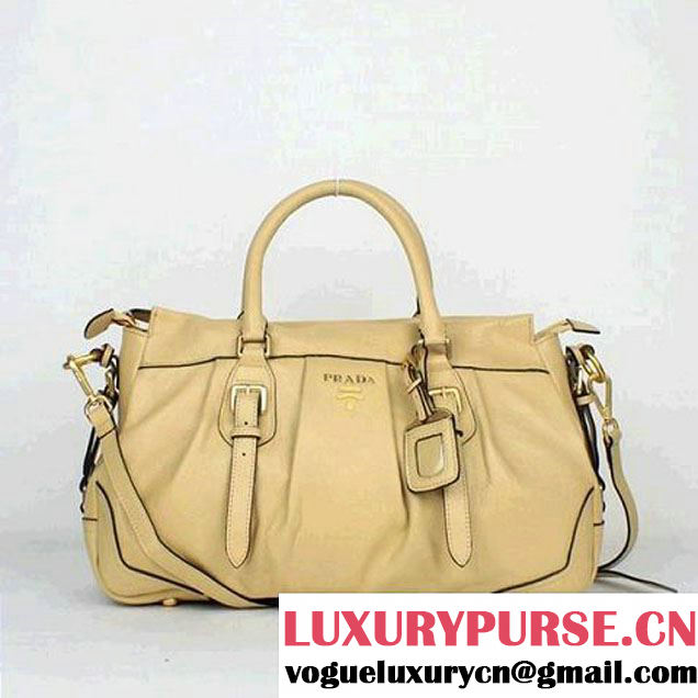Prada Calfskin Top Handle Bag PR8803 Apricot  