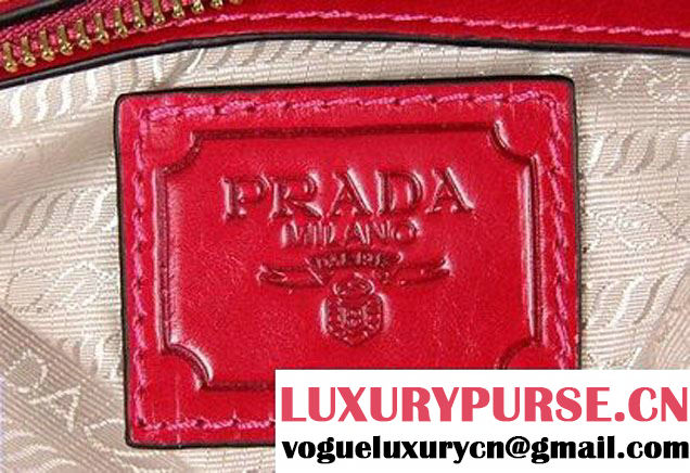 Prada Iridescent Leather Tote Bag BL3018 Rosy  