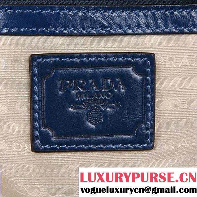 Prada Iridescent Leather Tote Bag BL3018 RoyalBlue  