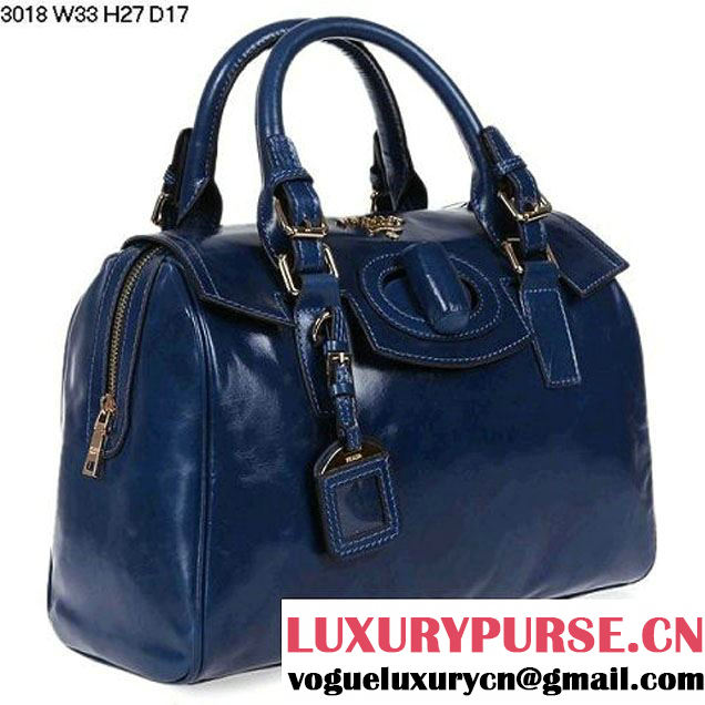 Prada Iridescent Leather Tote Bag BL3018 RoyalBlue  