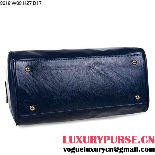 Prada Iridescent Leather Tote Bag BL3018 RoyalBlue  