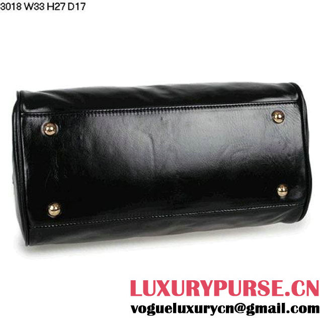 Prada Iridescent Leather Tote Bag BL3018 Black  