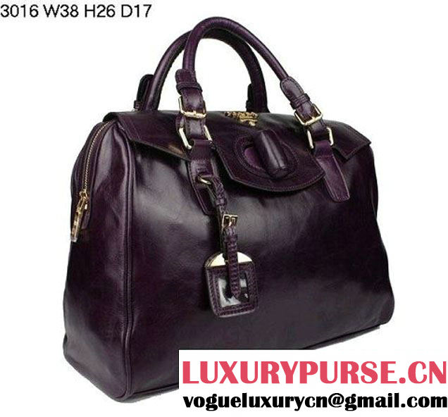 Prada Iridescent Leather Tote Bag BL3016 Purple  