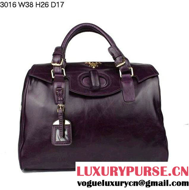Prada Iridescent Leather Tote Bag BL3016 Purple  