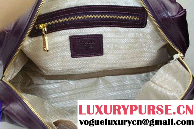 Prada Iridescent Leather Tote Bag BL3016 Purple  