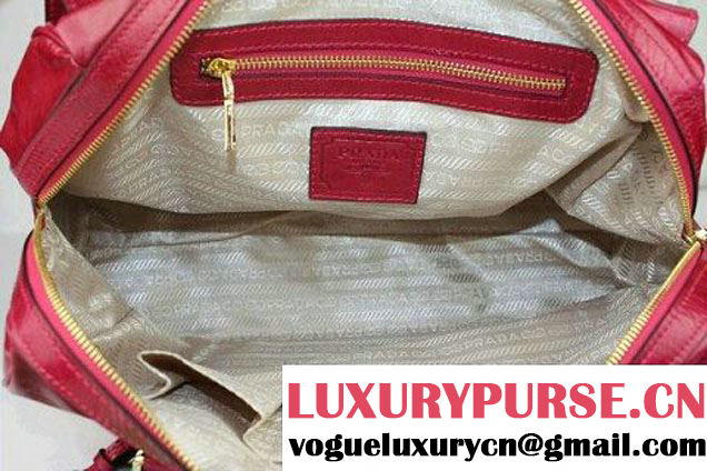 Prada Iridescent Leather Tote Bag BL3016 Rosy  