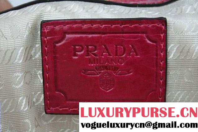 Prada Iridescent Leather Tote Bag BL3016 Rosy  