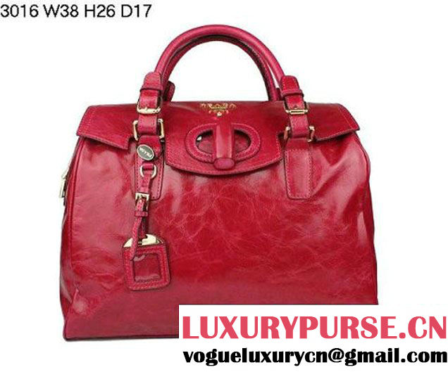 Prada Iridescent Leather Tote Bag BL3016 Rosy  
