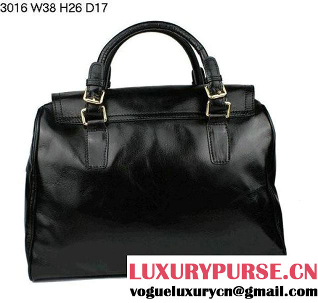 Prada Iridescent Leather Tote Bag BL3016 Black  