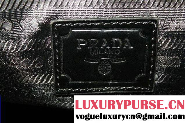 Prada Iridescent Leather Tote Bag BL3016 Black  