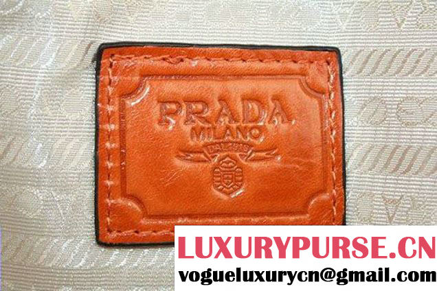 Prada Iridescent Leather Tote Bag BL3016 Orange  