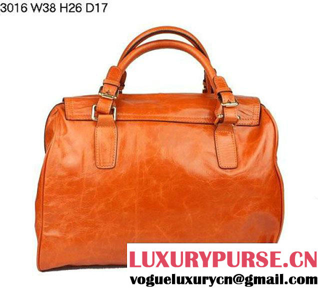 Prada Iridescent Leather Tote Bag BL3016 Orange  