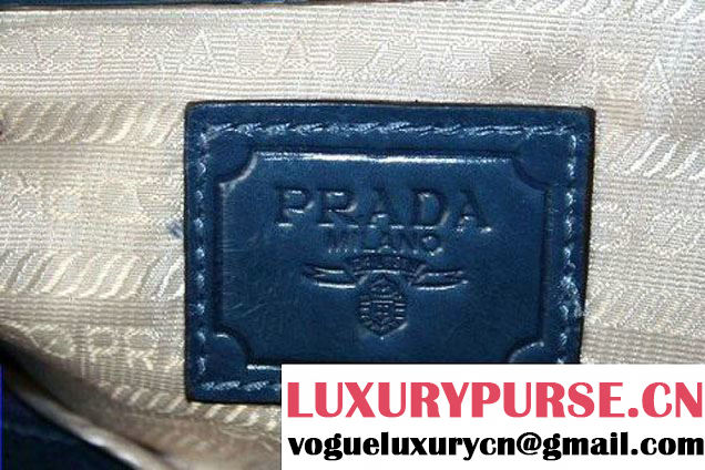 Prada Iridescent Leather Tote Bag BL3016 RoyalBlue  