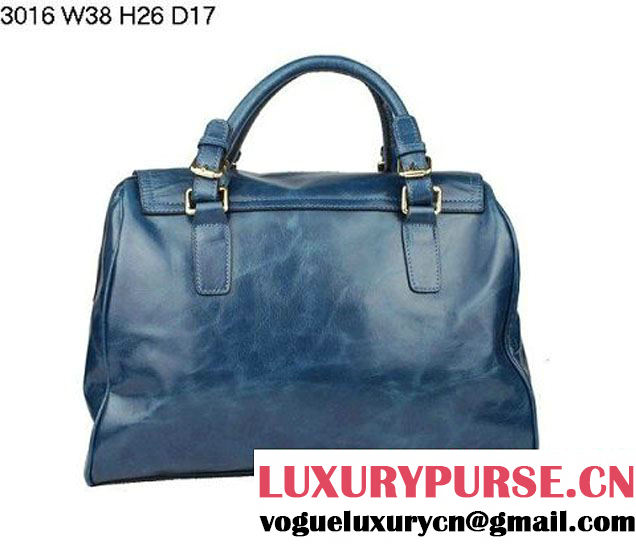 Prada Iridescent Leather Tote Bag BL3016 RoyalBlue  
