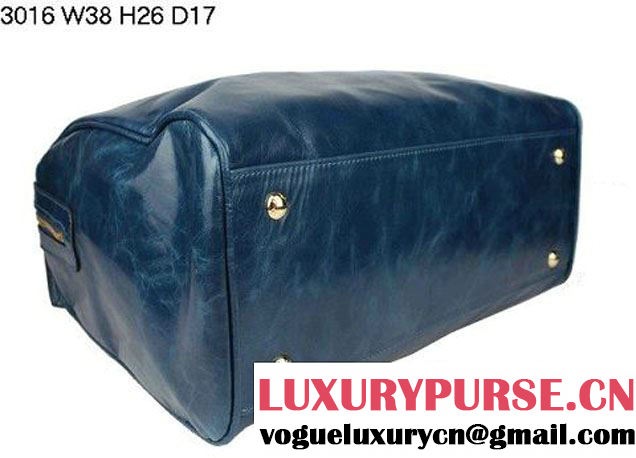 Prada Iridescent Leather Tote Bag BL3016 RoyalBlue  