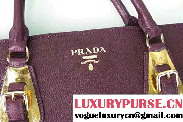 Prada BN1902 Original Calf Leather Tote Bag Fuchsia  