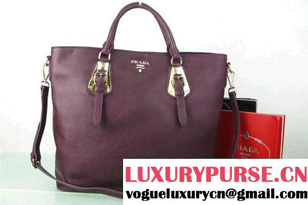 Prada BN1902 Original Calf Leather Tote Bag Fuchsia  