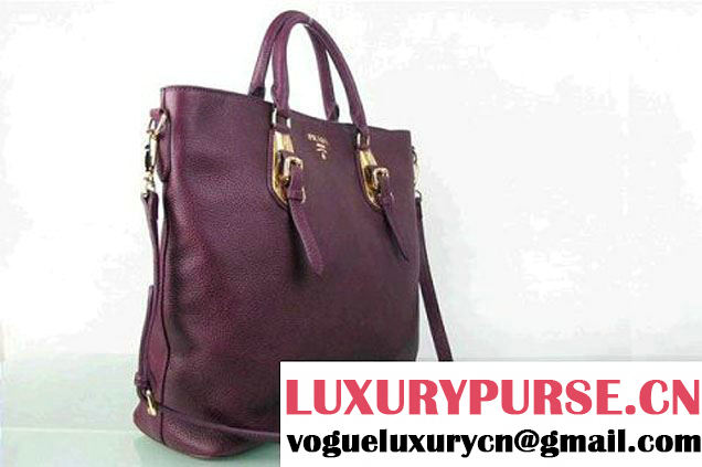 Prada BN1902 Original Calf Leather Tote Bag Fuchsia  