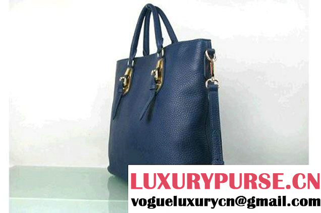 Prada BN1902 Original Calf Leather Tote Bag Royalblue  