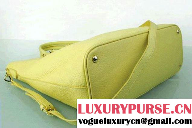 Prada BN1902 Original Calf Leather Tote Bag Lemon  