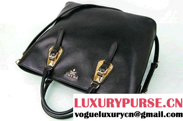 Prada BN1902 Original Calf Leather Tote Bag Black  