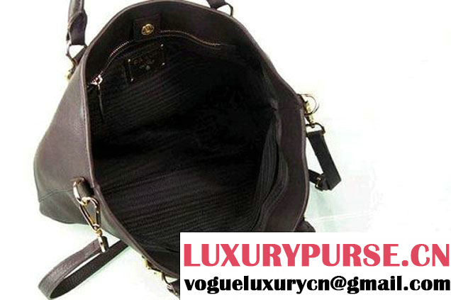Prada BN1902 Original Calf Leather Tote Bag Brown  
