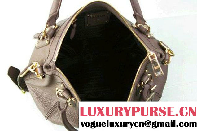 Prada BR4579 Grained Calf Leather Tote Bag Grey  