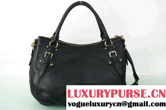 Prada BR4579 Grained Calf Leather Tote Bag Black  
