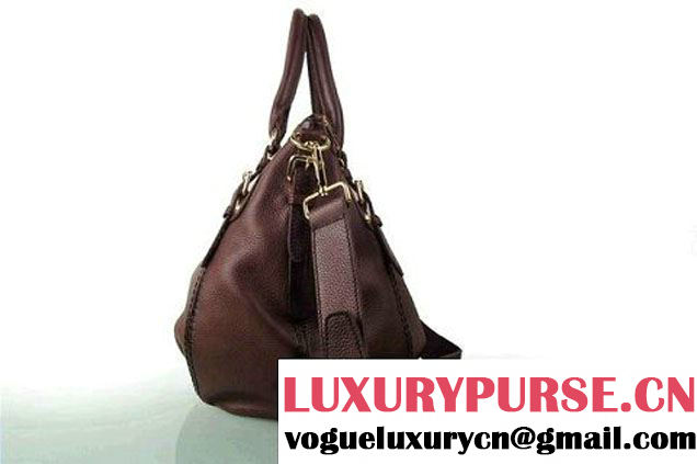 Prada BR4579 Grained Calf Leather Tote Bag Brown  
