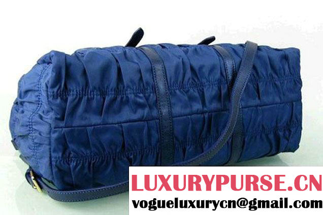 Prada BN2396 Gauffre Nylon Tote Handbag Royalblue  