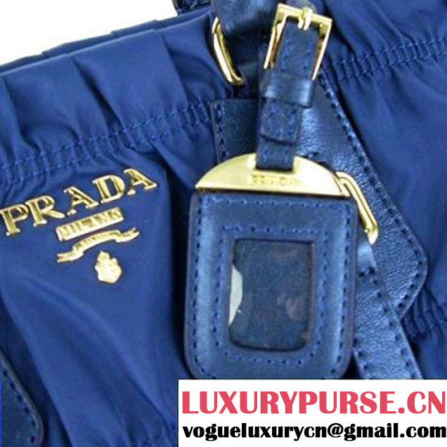 Prada BN2396 Gauffre Nylon Tote Handbag Royalblue  
