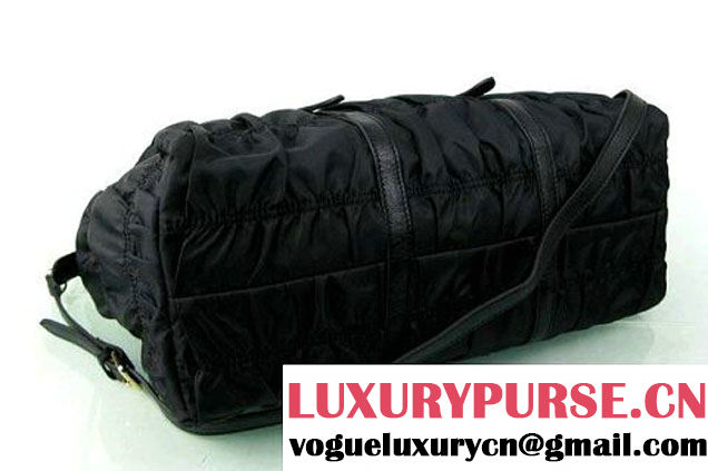 Prada BN2396 Gauffre Nylon Tote Handbag Black  