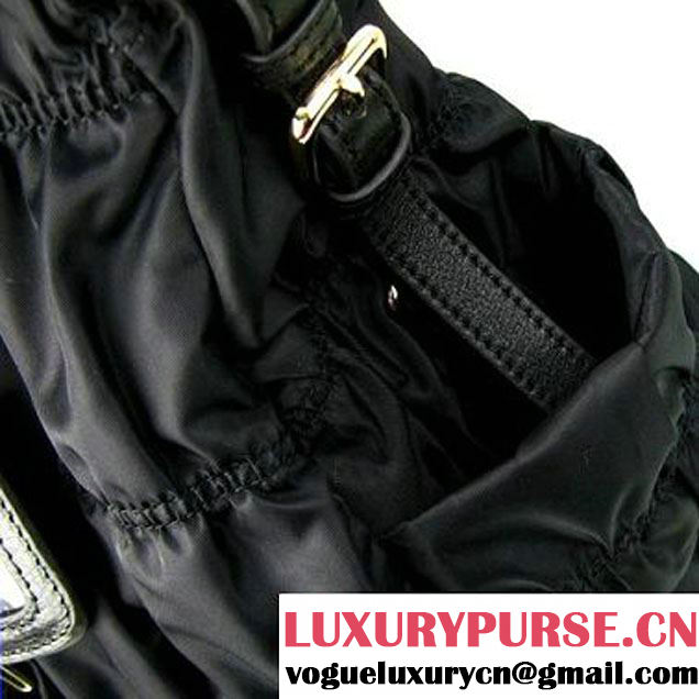 Prada BN2396 Gauffre Nylon Tote Handbag Black  