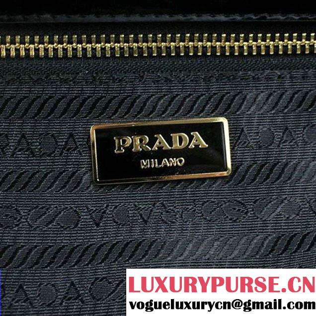 Prada B2274F_ZO6_F0NMR Flowers Brushed Calf Leather Tote Bag  