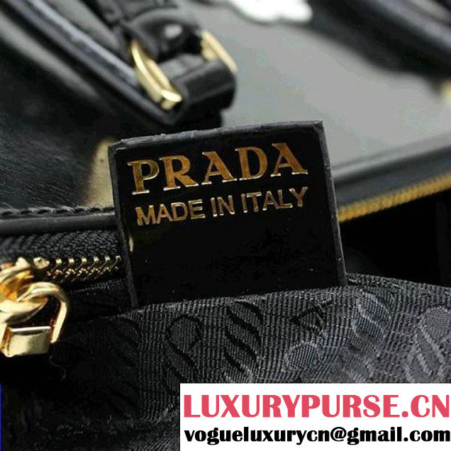 Prada B2274F_ZO6_F0NMR Flowers Brushed Calf Leather Tote Bag  