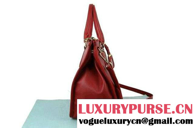 Prada Calf Leather Tote Shoulder Bag B2161B Red  