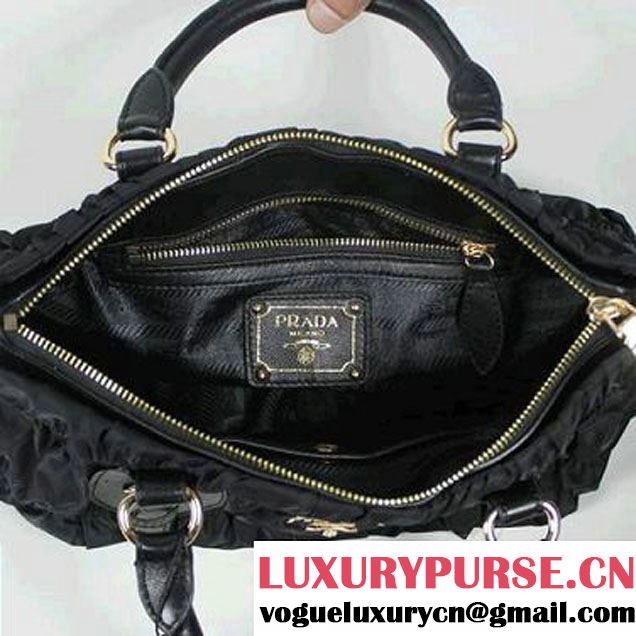 Replica Prada Tessuto Gauffre Tote Bag 1047 Black  
